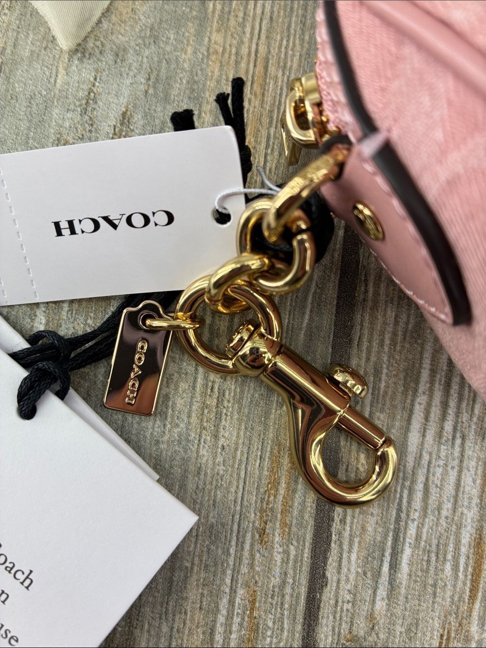 Coach Mini Rowan Bag Charm In Signature Denim Purse - Picture 3 of 7